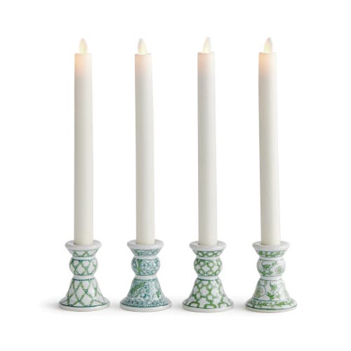 Napa Home & Garden Imperial Mini Taper Candle Holders Set Of 4 In Green