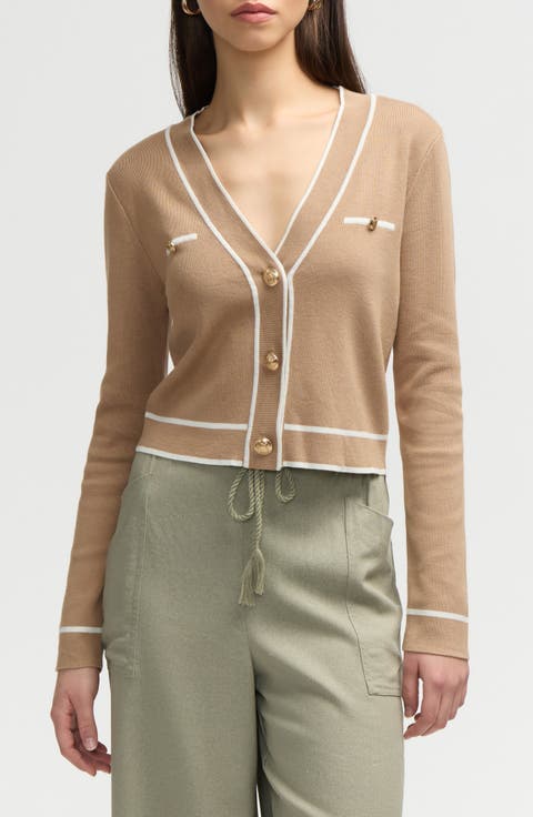 Stripe Crop Cardigan