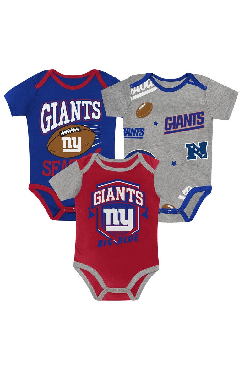 Newborn Outerstuff  New York Giants First Round Pick Three-Piece Creeper Set, Main, color, Rush Blue