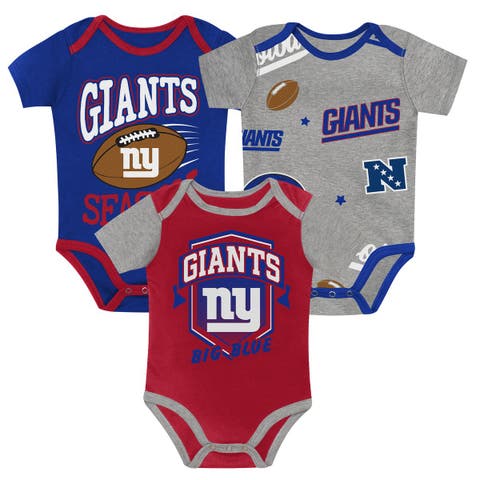 Newborn Outerstuff  New York Giants First Round Pick Three-Piece Creeper Set