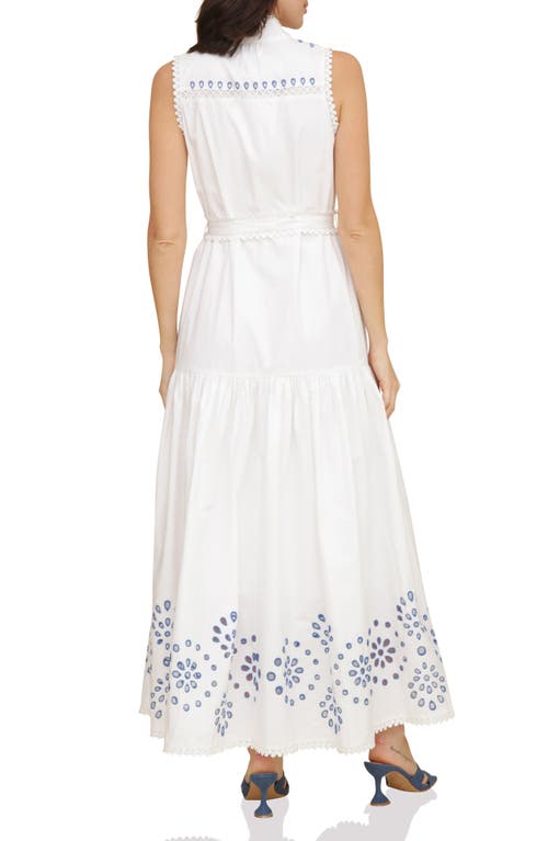 AVEC LES FILLES AVEC LES FILLES EYELET EMBROIDERY SLEEVELESS MAXI DRESS 