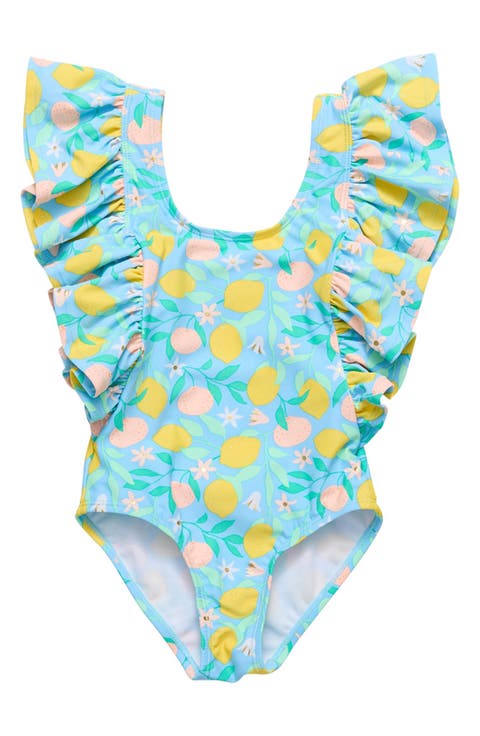 Kids' Lemon Drops Ruffle One-Piece Swimsuit (Little Kid)