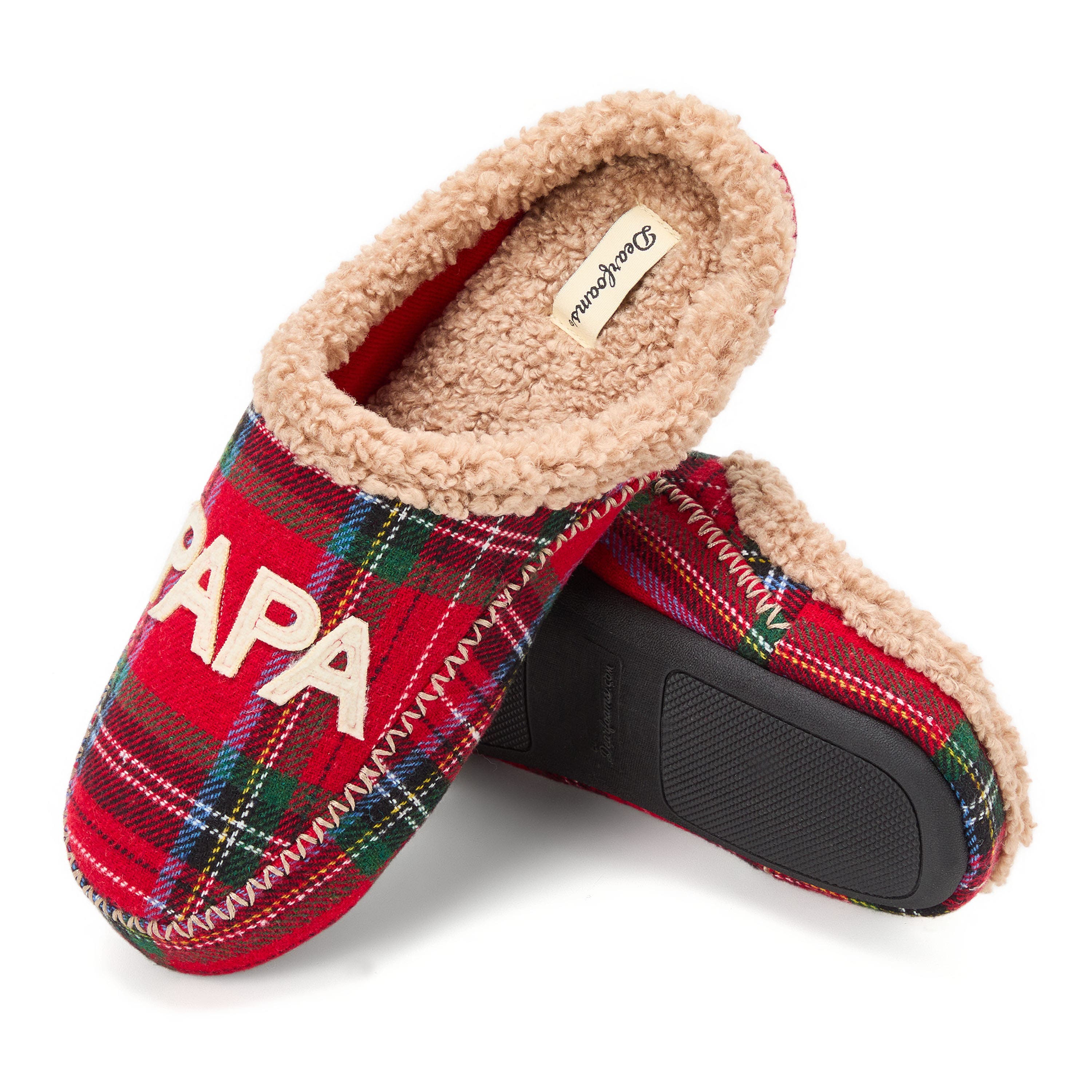 DEARFOAMS Papa Bear Clog Slipper, Alternate, color, Plaid