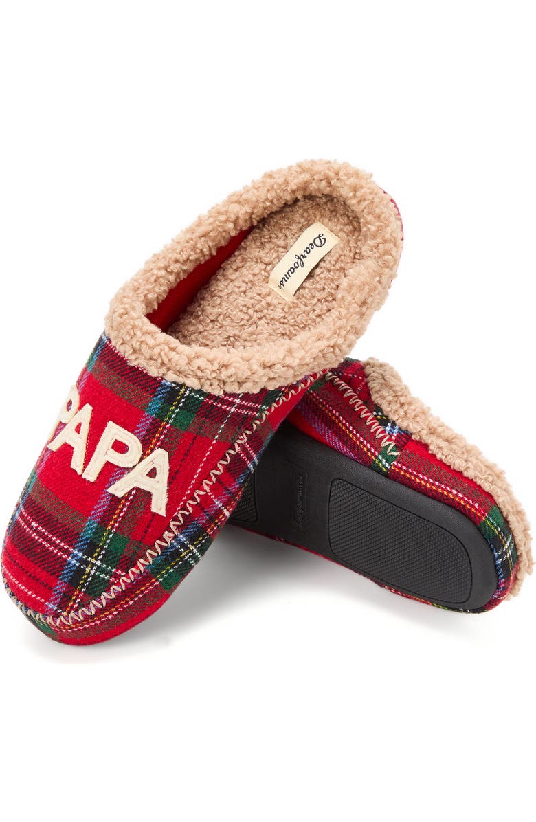 DEARFOAMS Papa Bear Clog Slipper, Alternate, color, Plaid