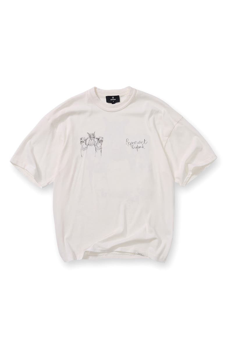 Represent Hand Drawn Thoroughbred Graphic T-Shirt, Alternate, color, Flat White