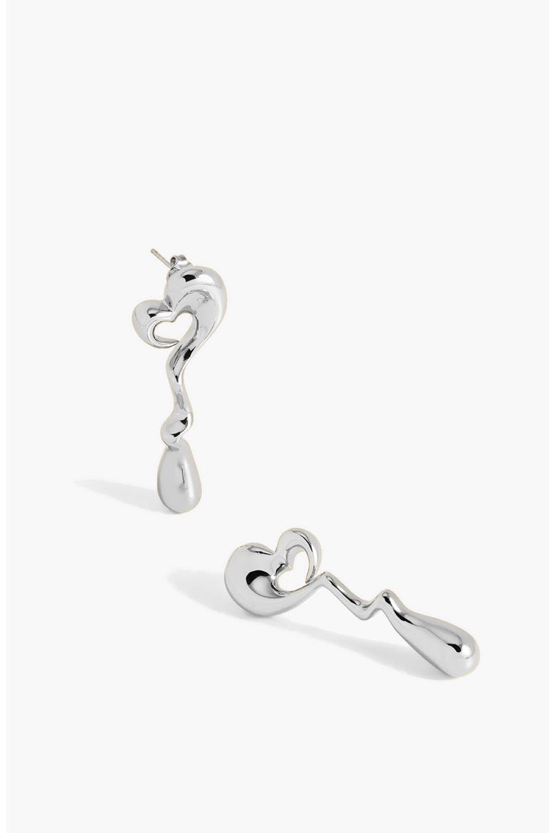 Agaoi Drop Face On Stud Earrings In Silver, Main, color, Silver