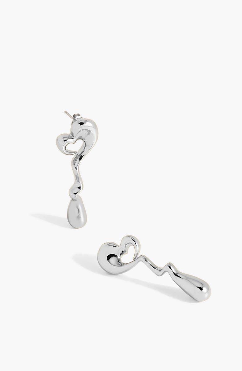 YOJ Agaoi Drop Face On Stud Earrings In Silver, Main, color, Silver