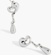 YOJ Agaoi Drop Face On Stud Earrings In Silver