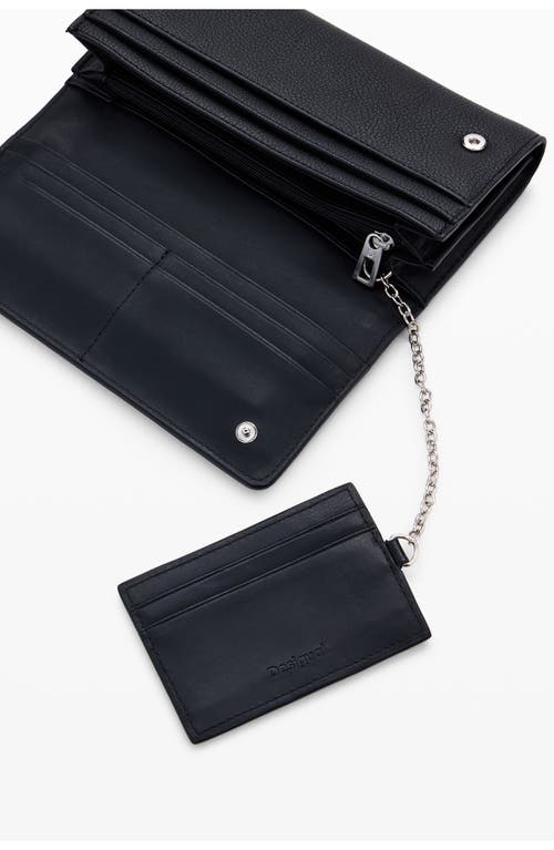 Desigual Long Faux Leather Wallet In Camel