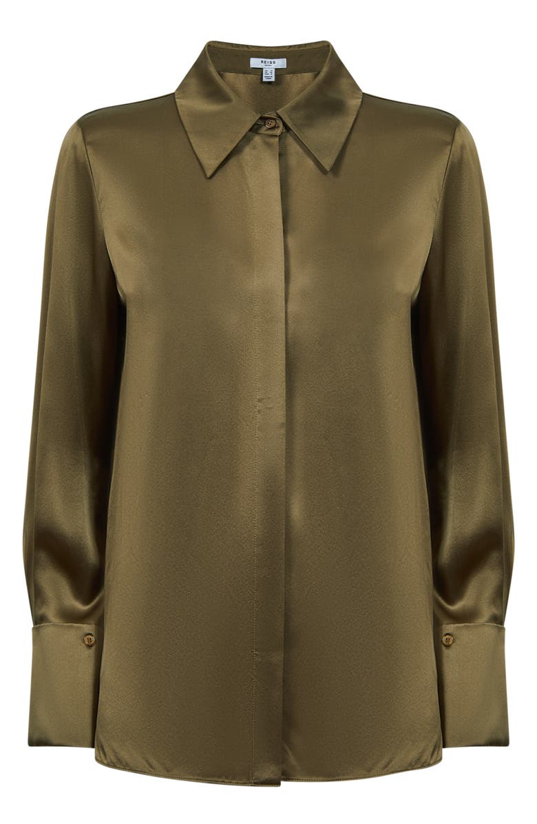 Reiss Hailey Silk Button-Up Shirt, Alternate, color, 