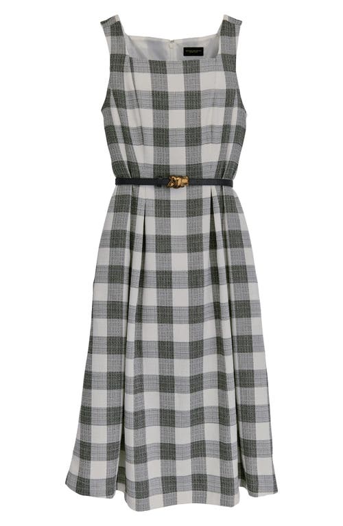 Shop Donna Karan New York Check Sleeveless Midi Dress