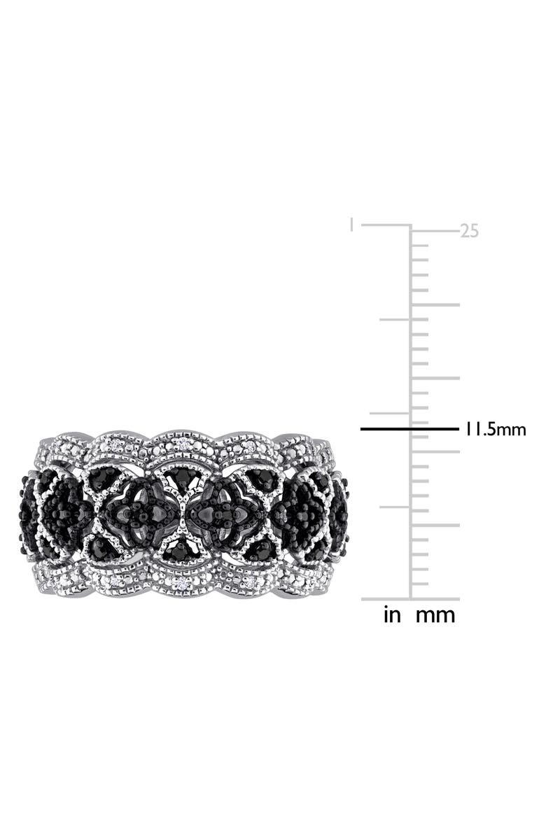 DELMAR Black & White Diamond Band Ring, Alternate, color, Black