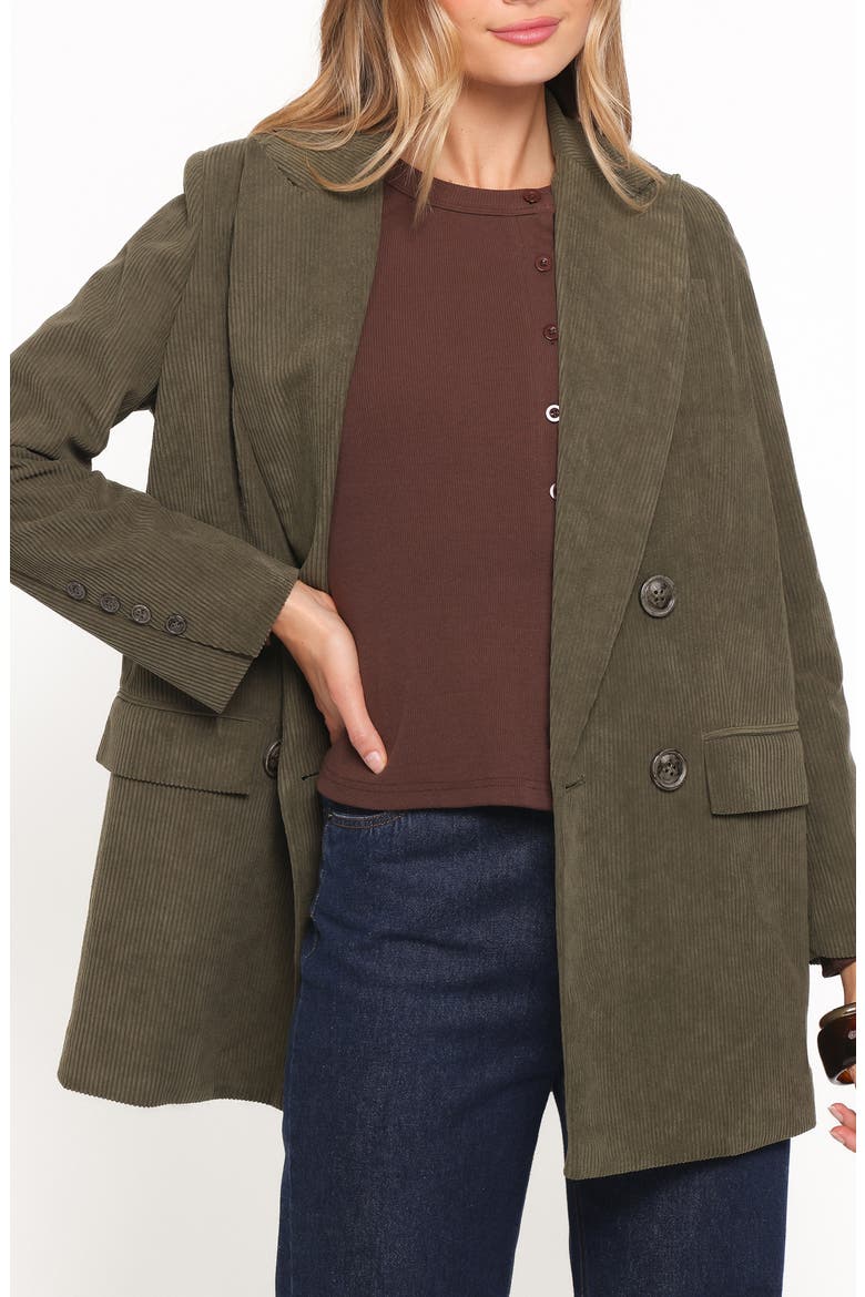 Madi Double Breasted Corduroy Blazer, Main, color, OLIVE