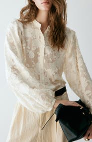 MANGO Vivi Tonal Jacquard Top