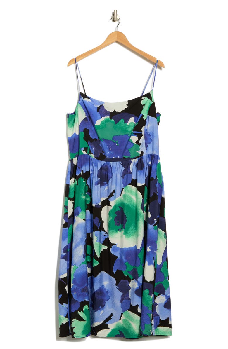 Renee C Floral Fit & Flare Sundress, Alternate, color, Blue/ Green