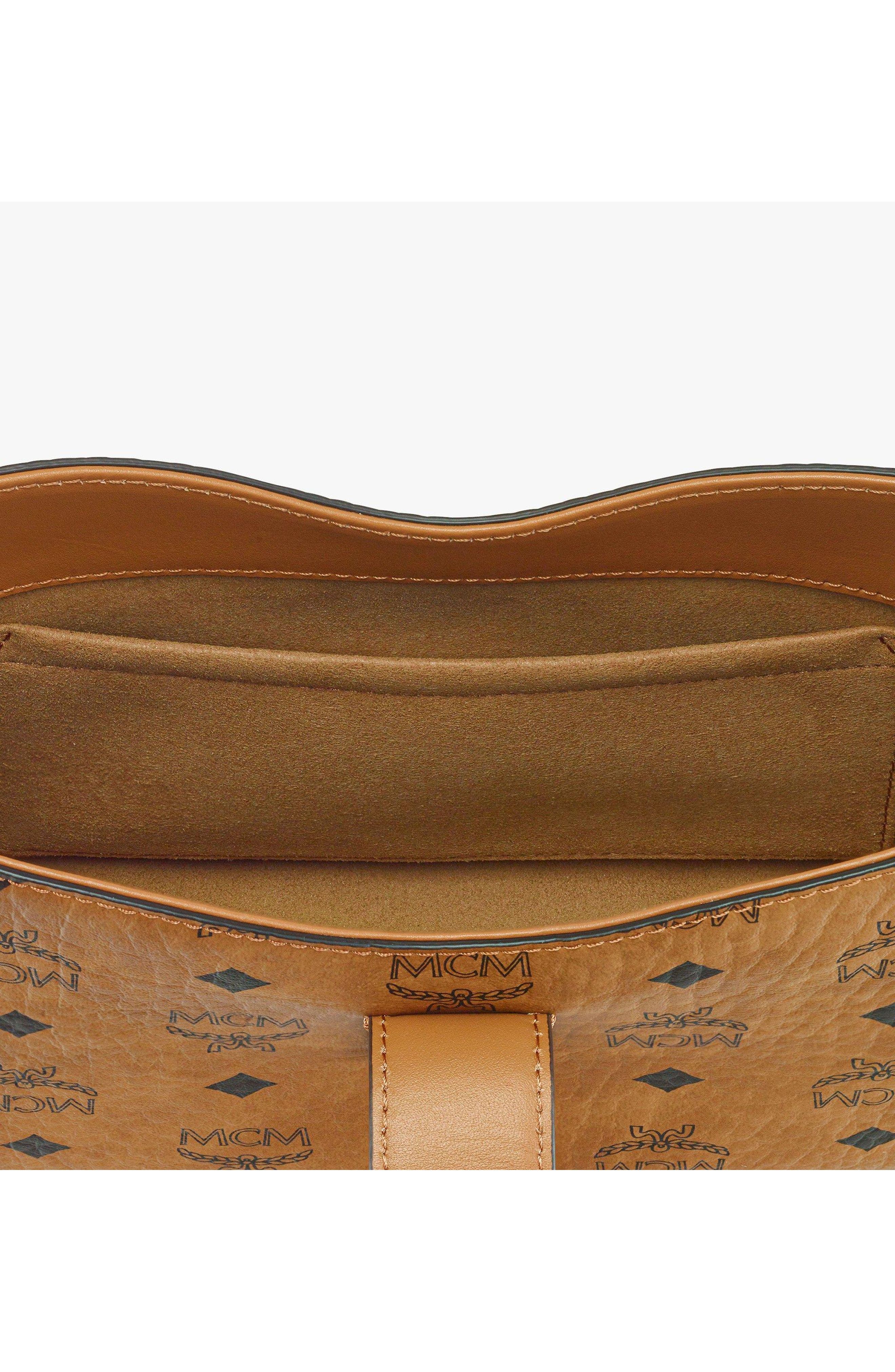 Small Tracy Shoulder Bag in Visetos, Alternate, color, Cognac