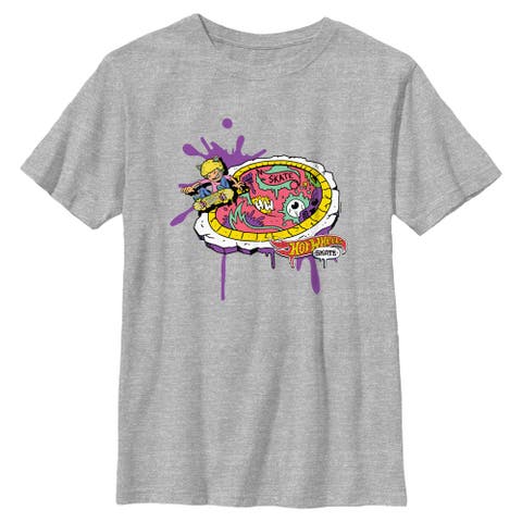 Boy's Hot Wheels Animated Skating Badge  Graphic T-Shirt
