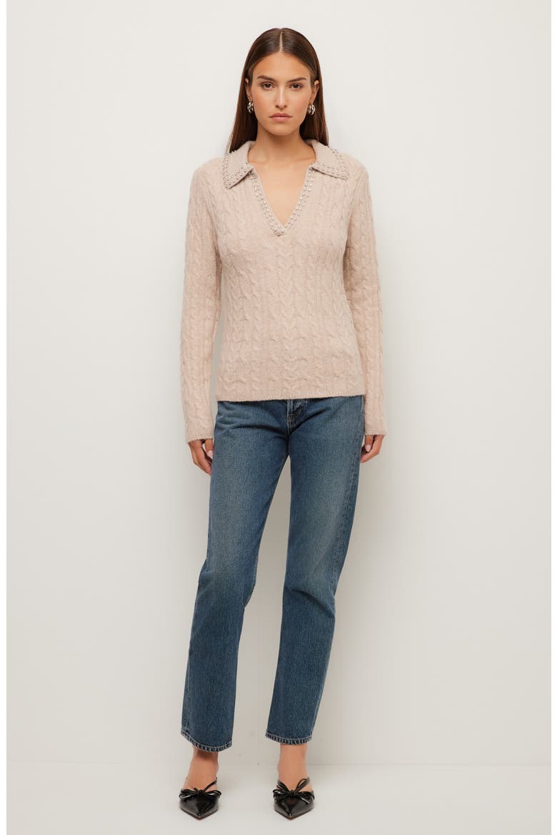 Estelle Cable Knit Sweater, Alternate, color, WHEAT