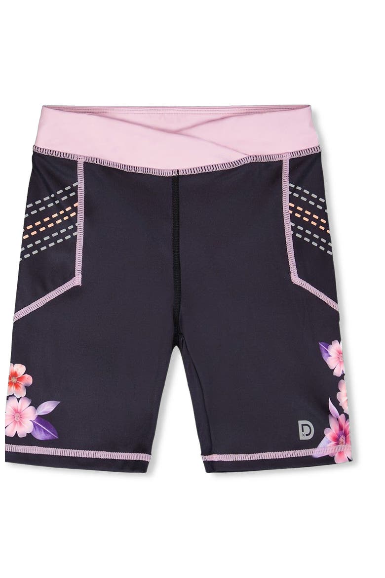 Athletic Biker Shorts in Recycled Polyester, Main, color, Black