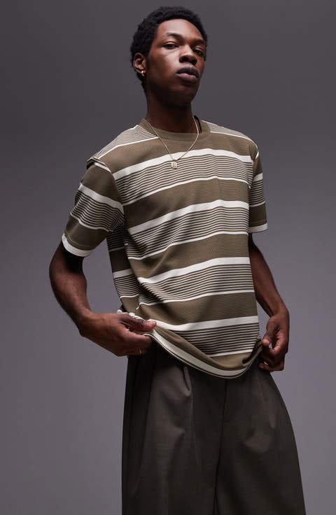 Stripe Oversize Rib T-Shirt