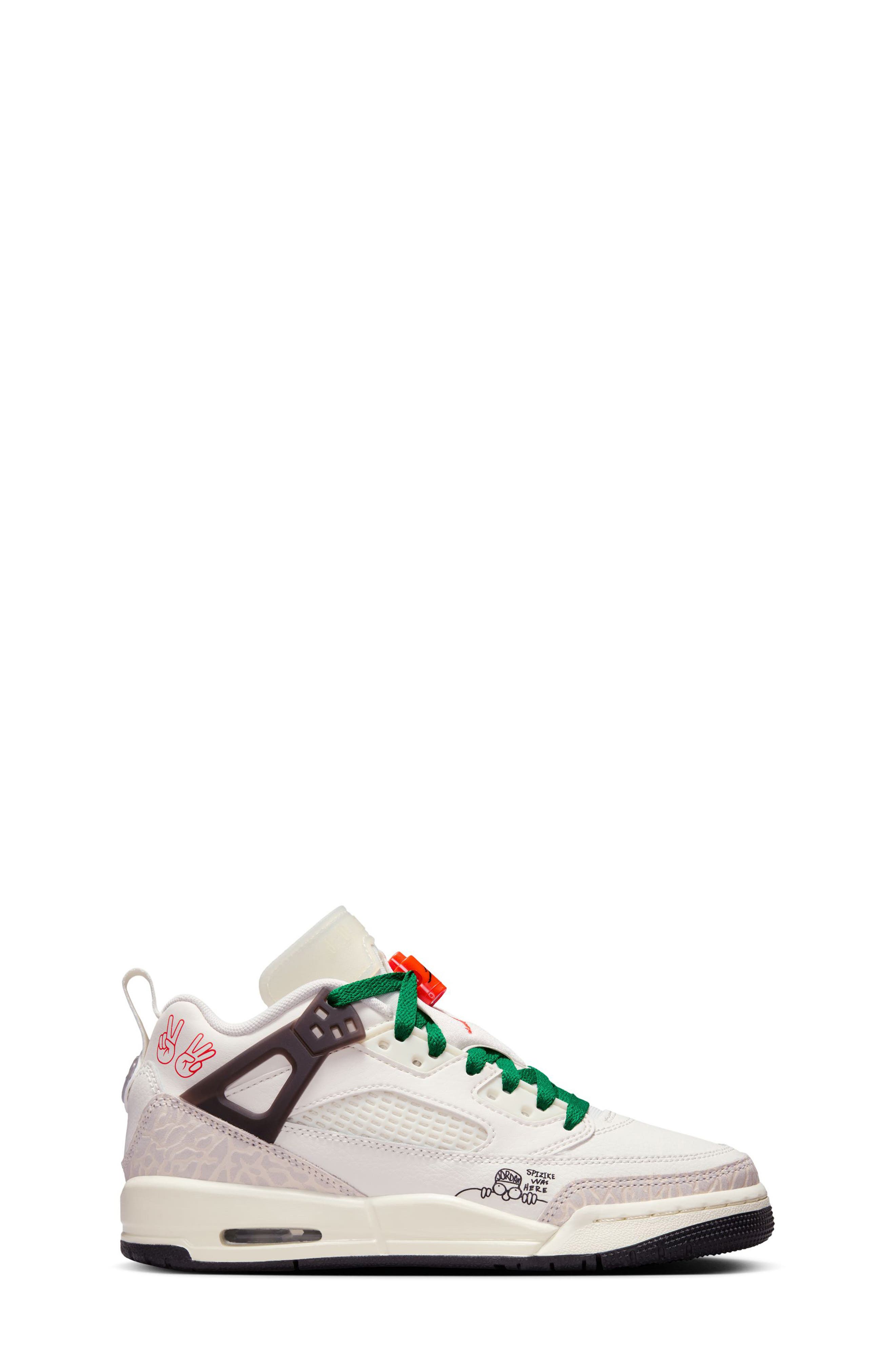 Kids' Spizike Low Sneaker, Alternate, color, SAIL/ ORANGE/ BLACK/ PINE