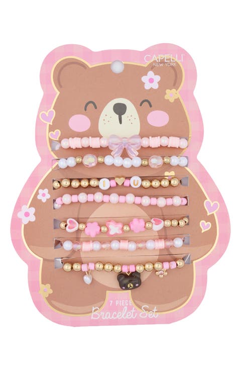 Kids' 7-Piece Bear Bracelet Set