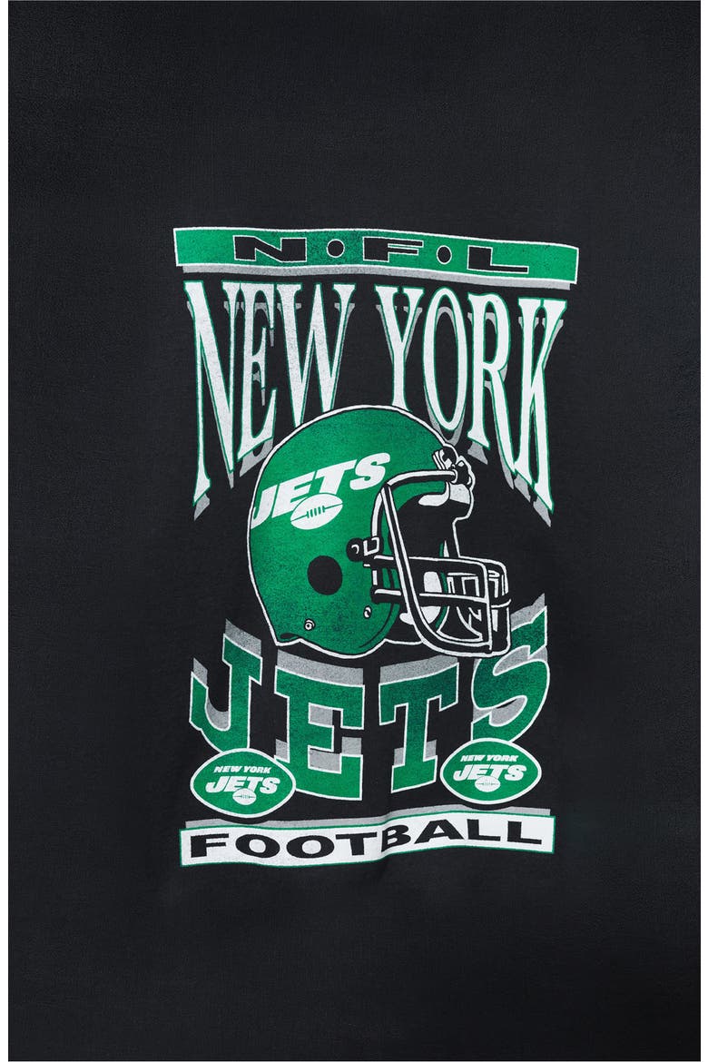 New York Jets Helmet Flea Market Crewneck Sweatshirt, Alternate, color, BLACK