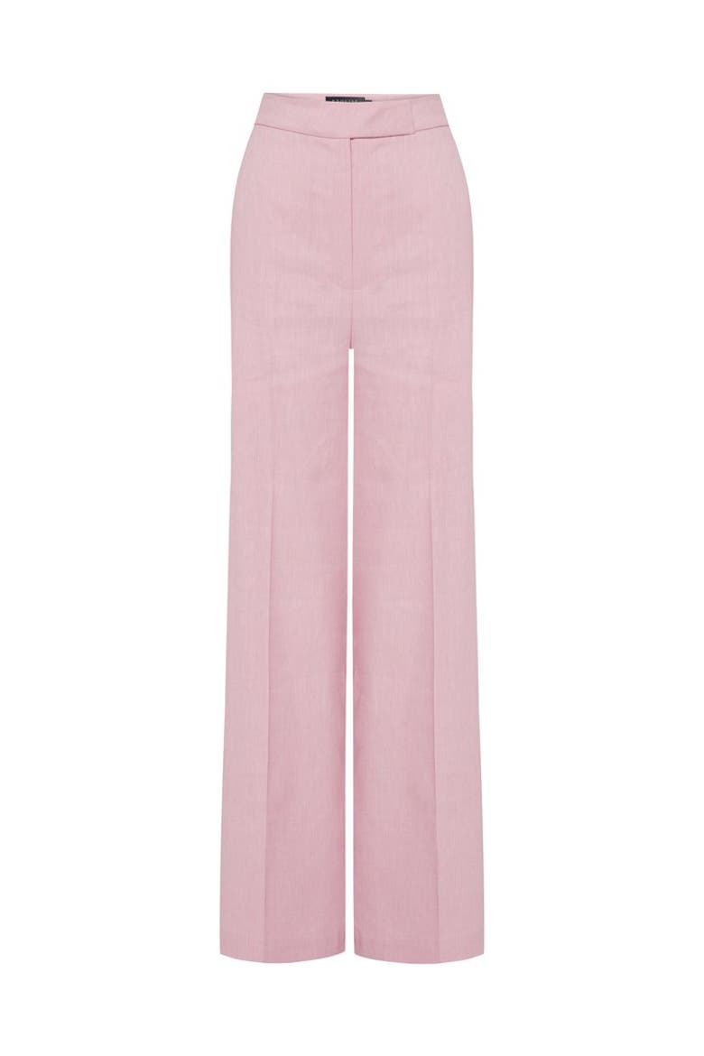 Nevaeh Fit Linen Trousers, Alternate, color, PINK
