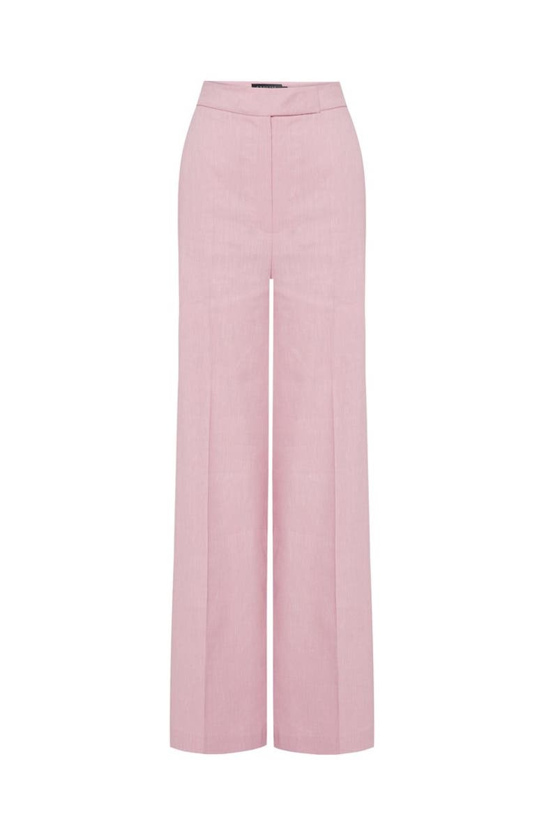 Exquise Nevaeh Fit Linen Trousers, Alternate, color, Pink