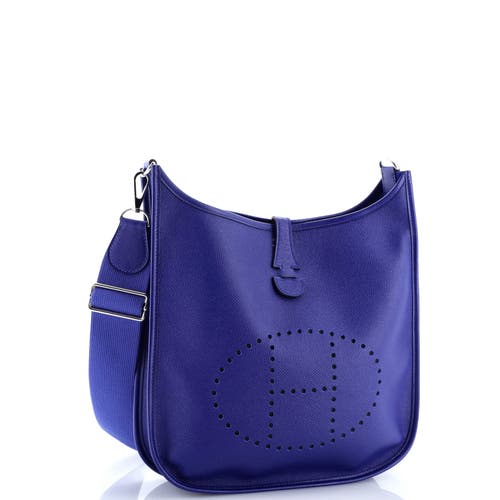 Pre-owned Hermes Hermes Evelyne Bag Gen Iii Epsom Pm In Blue