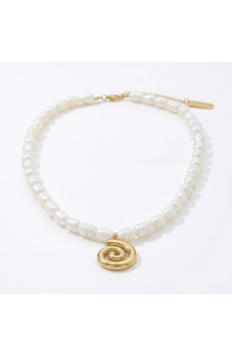 Bliss Diamond Athena 18" Pearl 18k Gold Plated Pendant Necklace, Main, color, 18K Yellow Gold