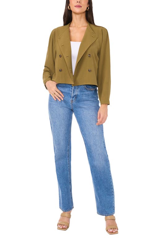 Shop Vince Camuto Convertible Double Breasted Crinkle Twill Jacket In Burnt Olive