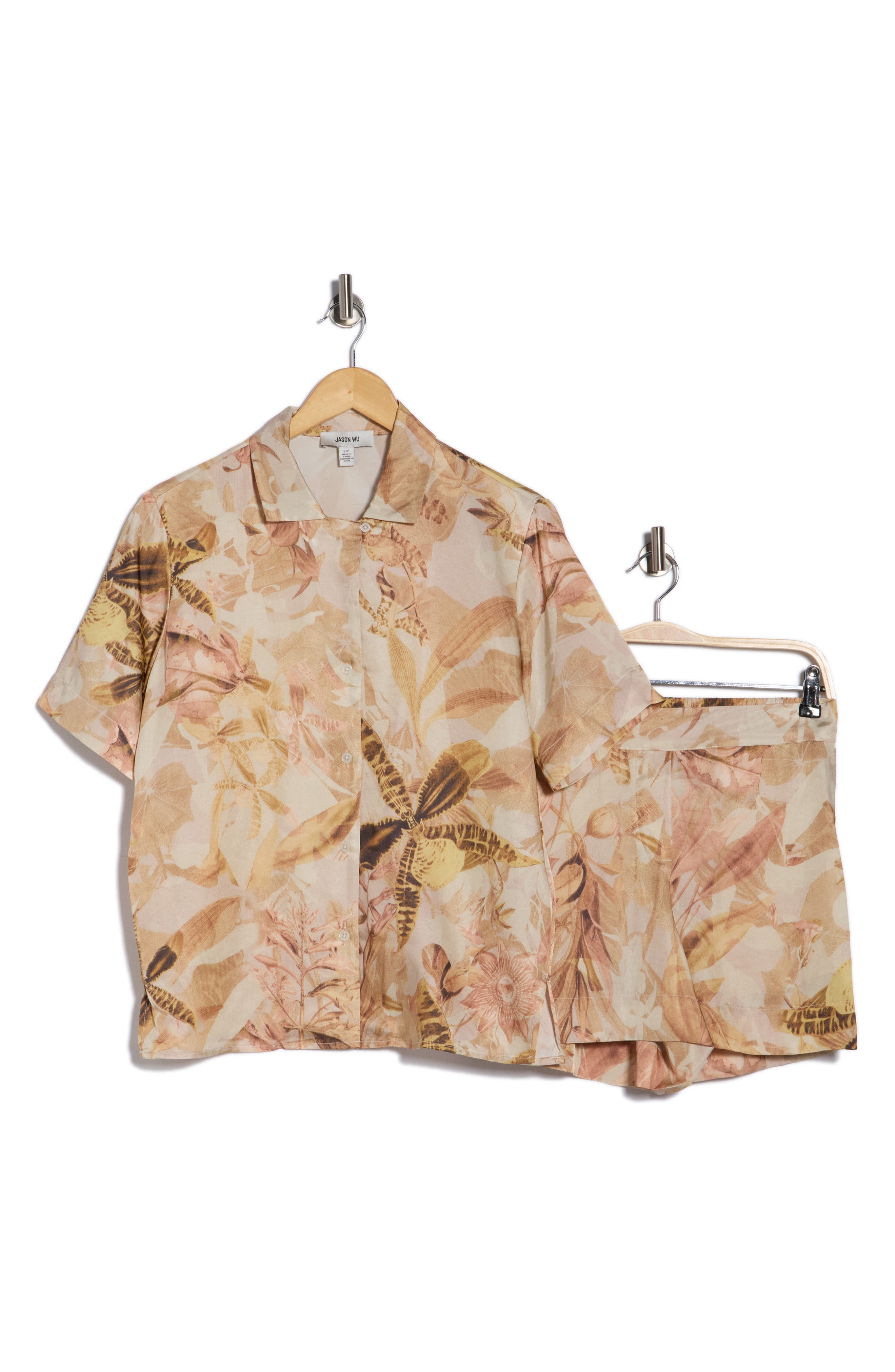 JASON WU Printed Camp Shirt & Shorts Set
