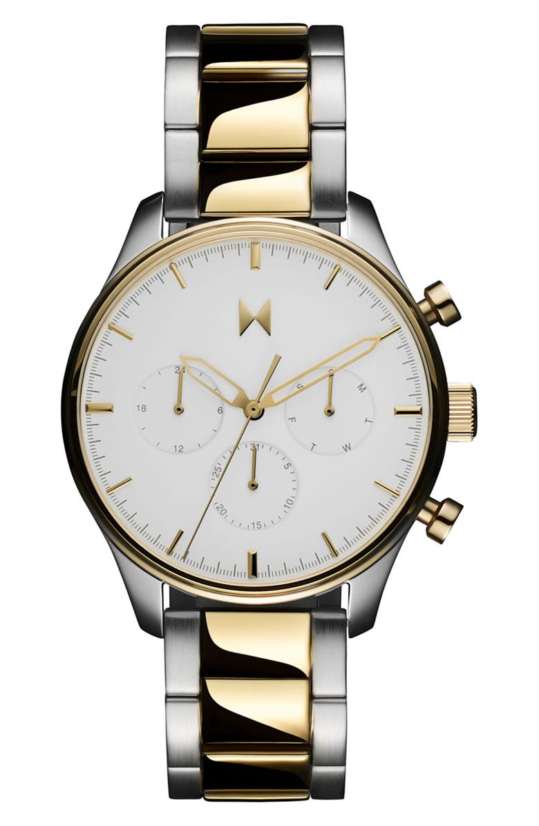 MVMT Airhawk Chronograph Bracelet Watch, 42mm, Main, color, White
