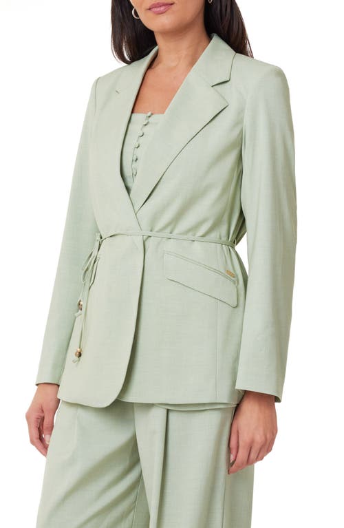 Scotch & Soda Drapey Belted Blazer In Pistachio