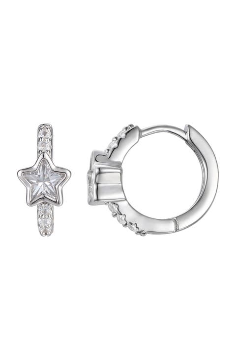 Kid's Cubic Zirconia Huggie Hoop Earrings
