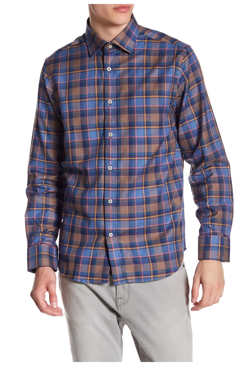 James Tattersall Plaid Classic Fit Shirt, Main, color, 