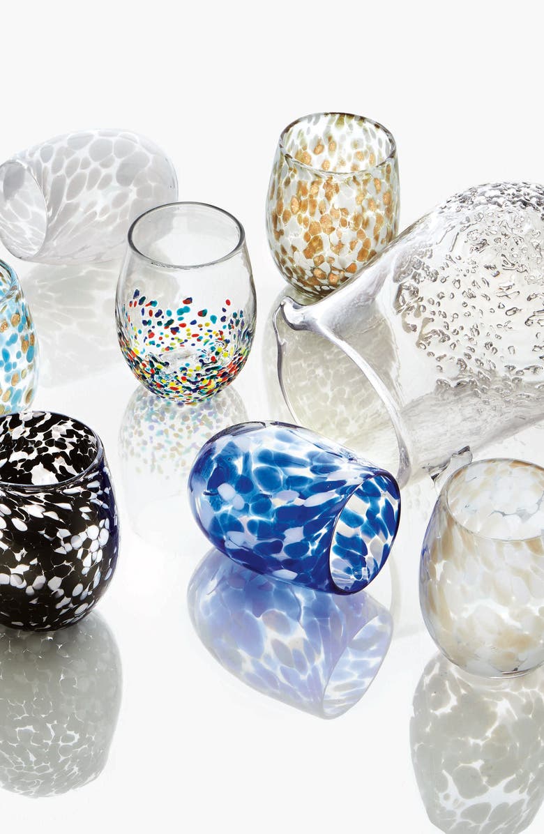 tag Confetti Stemless Wine Glass, Alternate, color, 