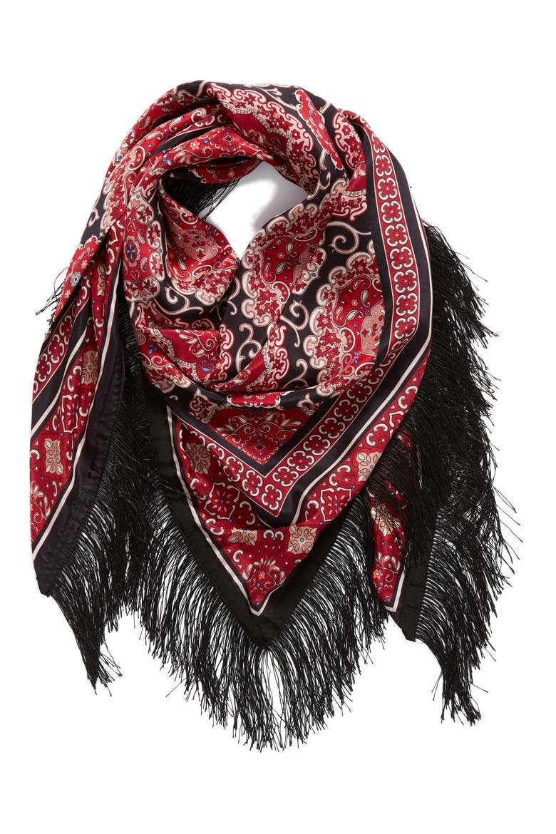medallion piano shawl, Alternate, color, BLACK