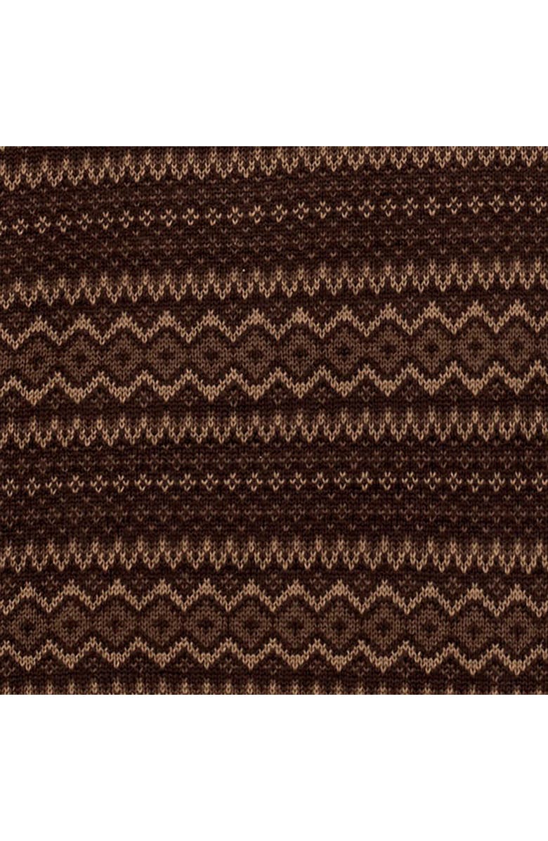 Hope & Henry Organic Half Zip Intarsia Pullover Sweater, Alternate, color, Chocolate Fireside Fair Isle