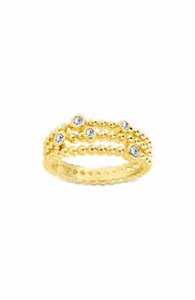 Sterling Forever Ramona Cubic Zirconia Bubble Triple Band Ring
