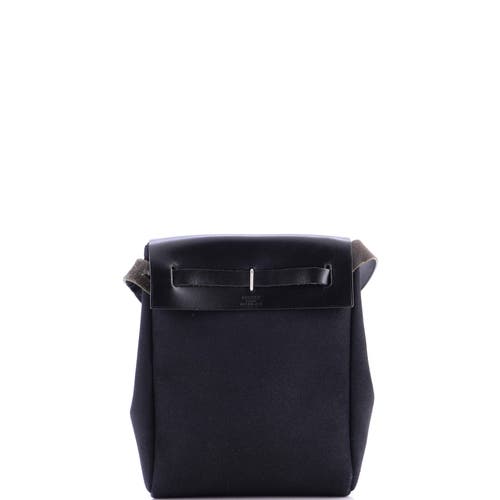 Pre-owned Hermes  Hermes Herbag Toile And Leather Tpm In Black