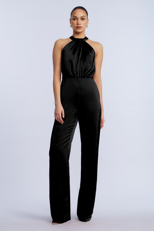 Bcbg Pleated Halter Jumpsuit In Black