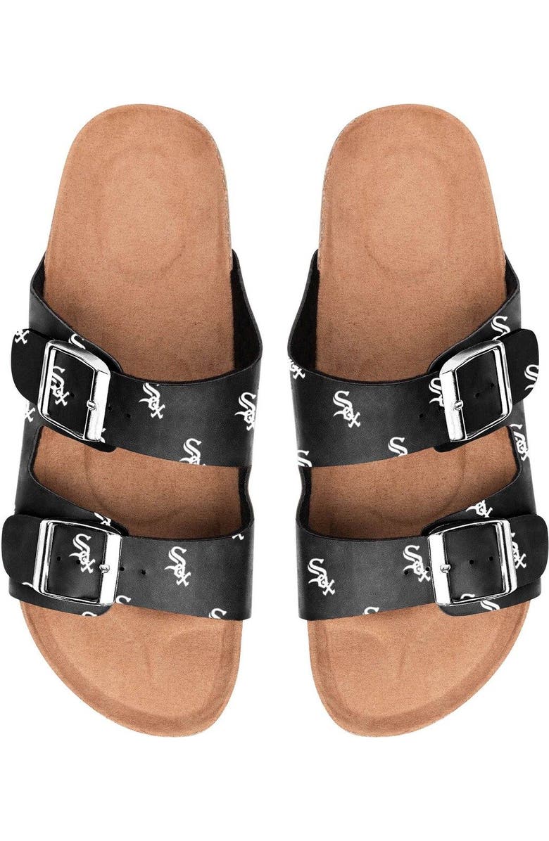 FOCO Women's Chicago White Sox Mini Print Double Buckle Sandal, Main, color,
