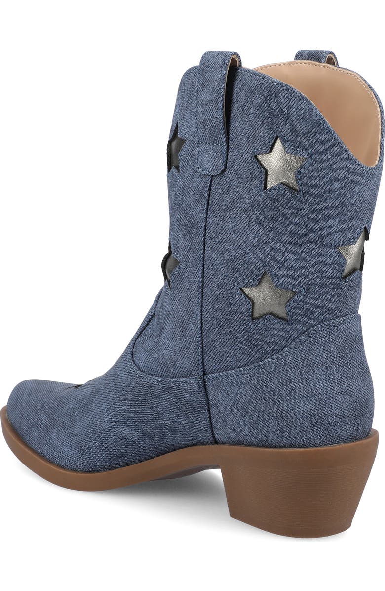Journee Collection Underwood Star Western Boot, Alternate, color, Denim