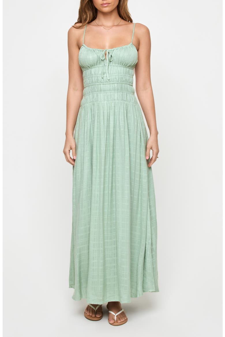 Tala Shirred Waist Cover-Up Maxi Sundress, Main, color, CELADON