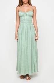LSPACE Tala Shirred Waist Cover-Up Maxi Sundress
