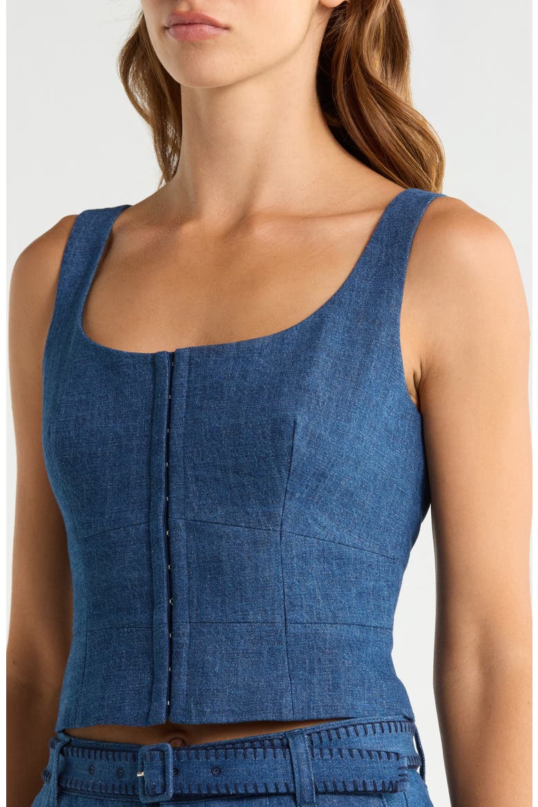 Carra Corset Top, Alternate, color, TIDEPOOL