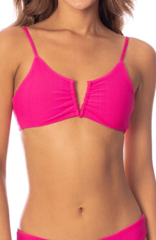 Maaji Hot Magenta Adhara Reversible Bikini Top In Pink
