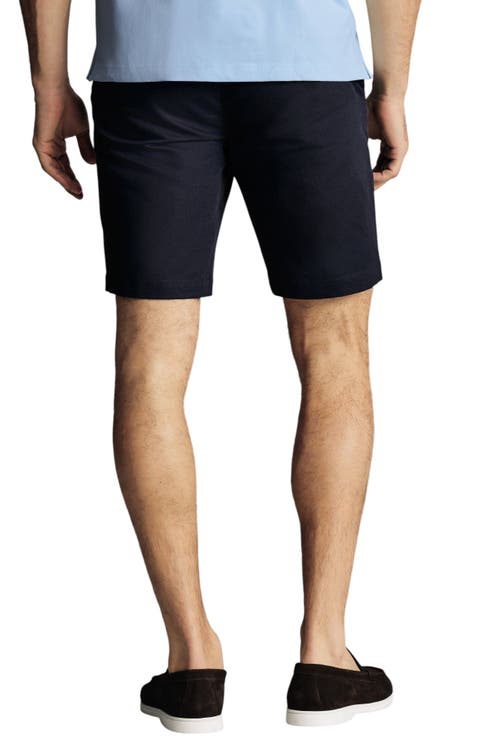 Charles Tyrwhitt Cotton Linen Shorts In Blue